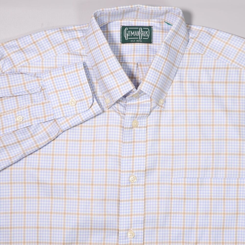 VTG Gitman Brothers Blue Long Sleeve Button Down Shirt Cotton USA Mens XL